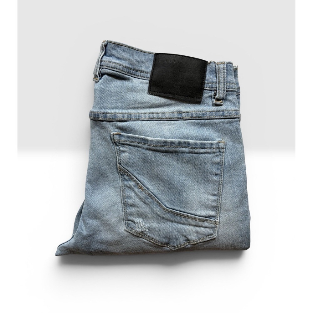 Empyre Mens Skeletor Skinny Jeans Skateboard Size 33 Distressed Light Blue -1904